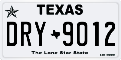 TX license plate DRY9012