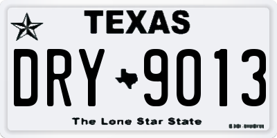 TX license plate DRY9013