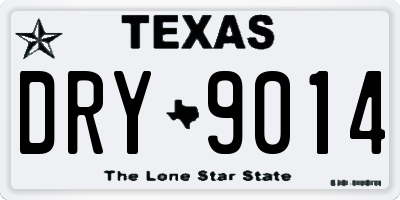 TX license plate DRY9014