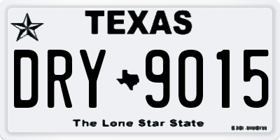 TX license plate DRY9015