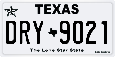TX license plate DRY9021