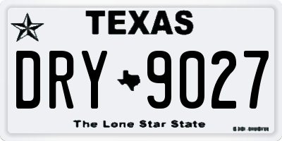 TX license plate DRY9027