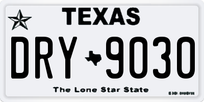 TX license plate DRY9030