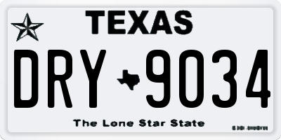 TX license plate DRY9034