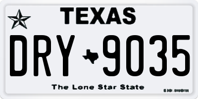 TX license plate DRY9035
