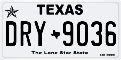 TX license plate DRY9036