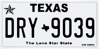TX license plate DRY9039