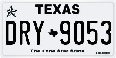 TX license plate DRY9053