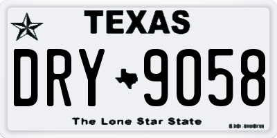 TX license plate DRY9058