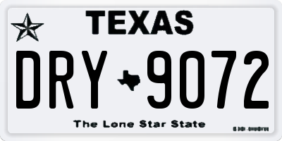 TX license plate DRY9072