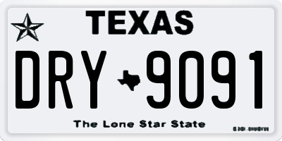 TX license plate DRY9091