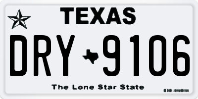 TX license plate DRY9106