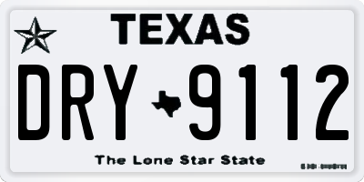 TX license plate DRY9112