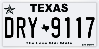 TX license plate DRY9117
