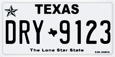 TX license plate DRY9123