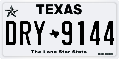TX license plate DRY9144