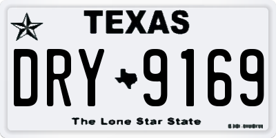 TX license plate DRY9169