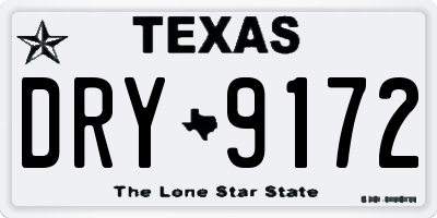 TX license plate DRY9172