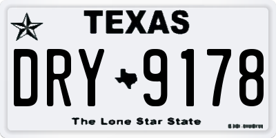 TX license plate DRY9178