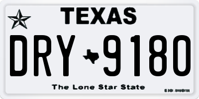 TX license plate DRY9180