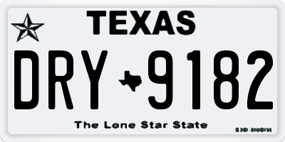 TX license plate DRY9182