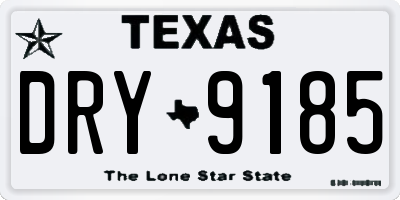 TX license plate DRY9185