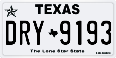 TX license plate DRY9193