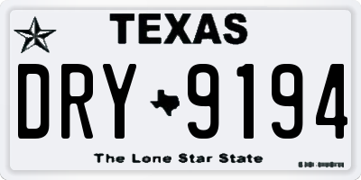 TX license plate DRY9194