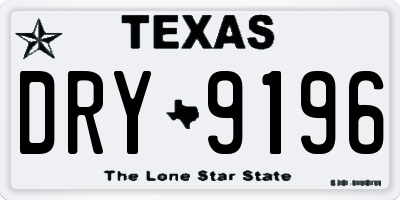 TX license plate DRY9196
