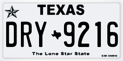 TX license plate DRY9216