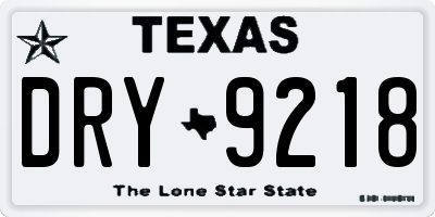 TX license plate DRY9218