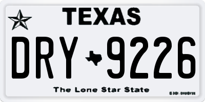 TX license plate DRY9226