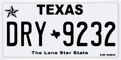 TX license plate DRY9232