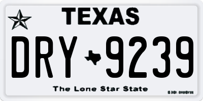 TX license plate DRY9239