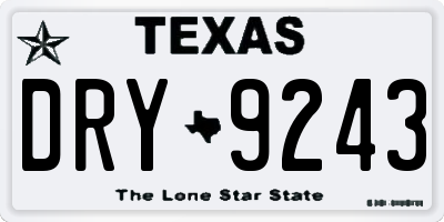 TX license plate DRY9243