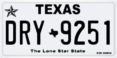 TX license plate DRY9251