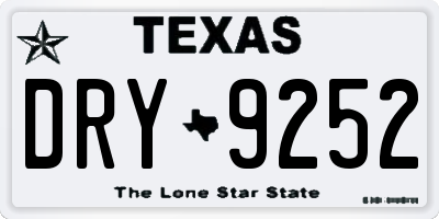 TX license plate DRY9252
