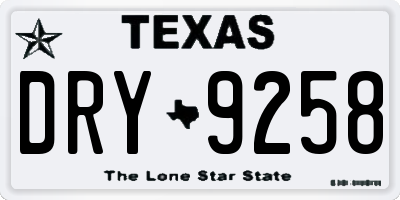 TX license plate DRY9258