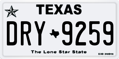 TX license plate DRY9259
