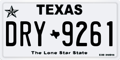 TX license plate DRY9261
