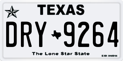 TX license plate DRY9264