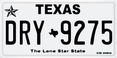 TX license plate DRY9275
