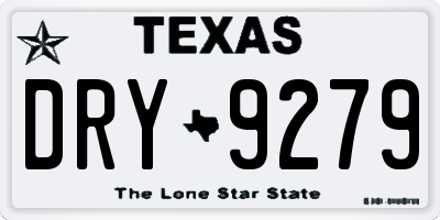 TX license plate DRY9279