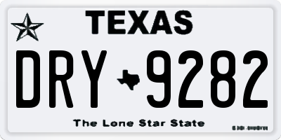 TX license plate DRY9282