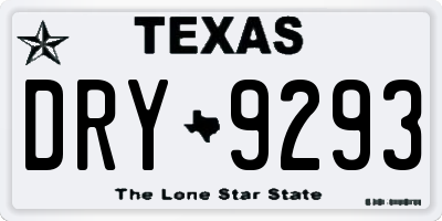 TX license plate DRY9293