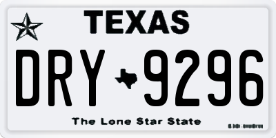 TX license plate DRY9296