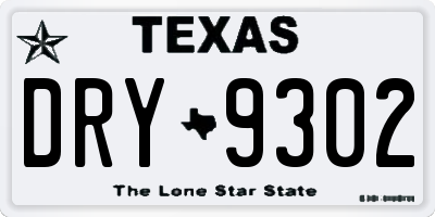 TX license plate DRY9302