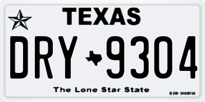 TX license plate DRY9304