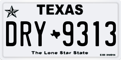 TX license plate DRY9313