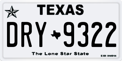 TX license plate DRY9322